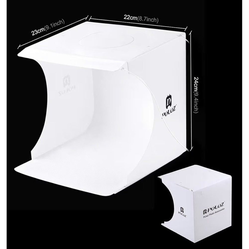 PULUZ Mini Photo Studio Light Box LED Photography Tent Foldable 24cm White